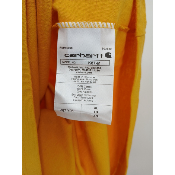 New CARHARTT  T-Shirt  Heavyweight Short-Sleeve  Pocket  Gold  Men’s XL - Picture 6 of 7